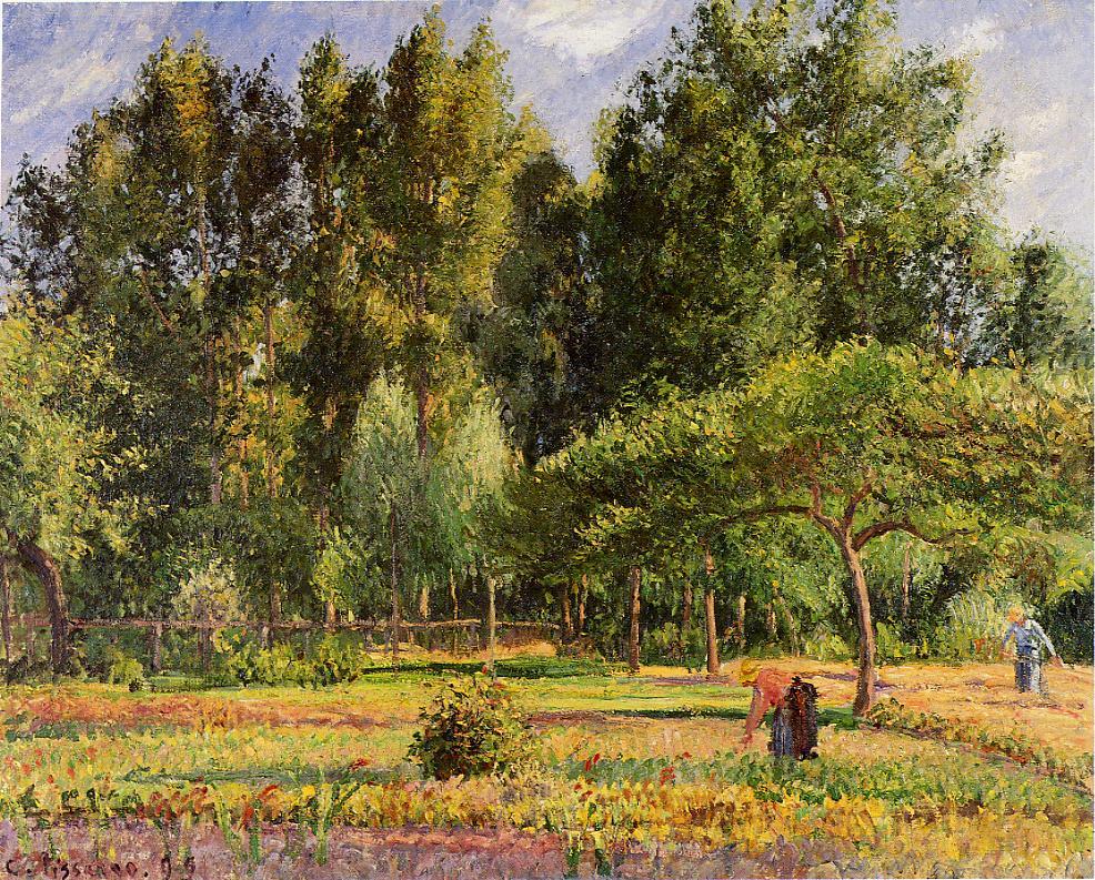 Poplars, Afternoon in Eragny - Camille Pissarro Paintings